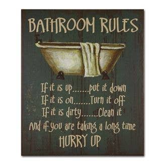 African American Expressions – wholesale Bathroom sign – Bathroom Rules Wall Plaque