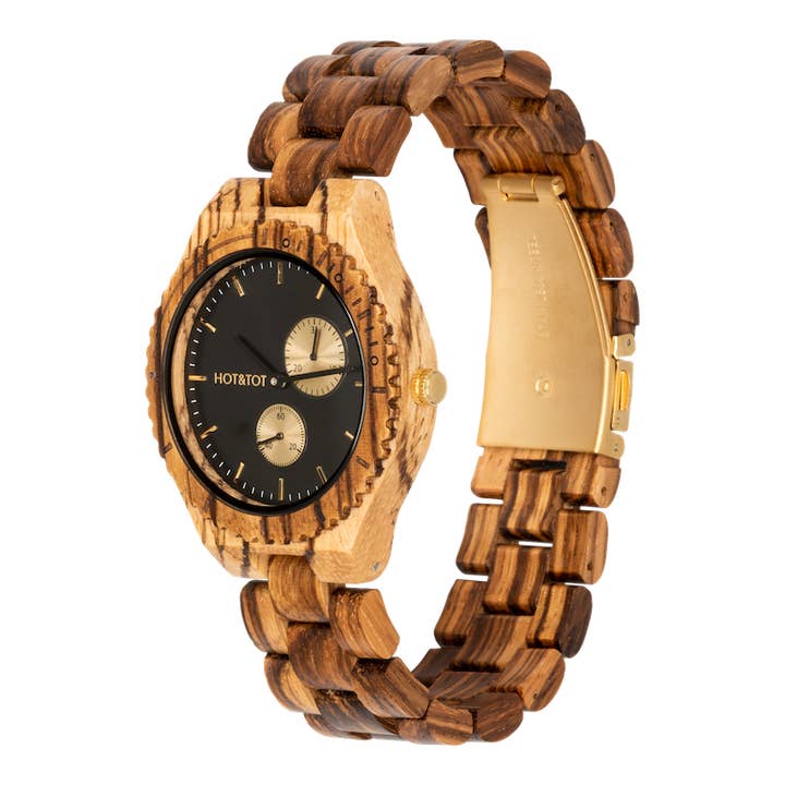 HOT&TOT - Wholesale Wrist watch – Men's - CHRONOS | Wood watch for men | Chronographs | Gold4