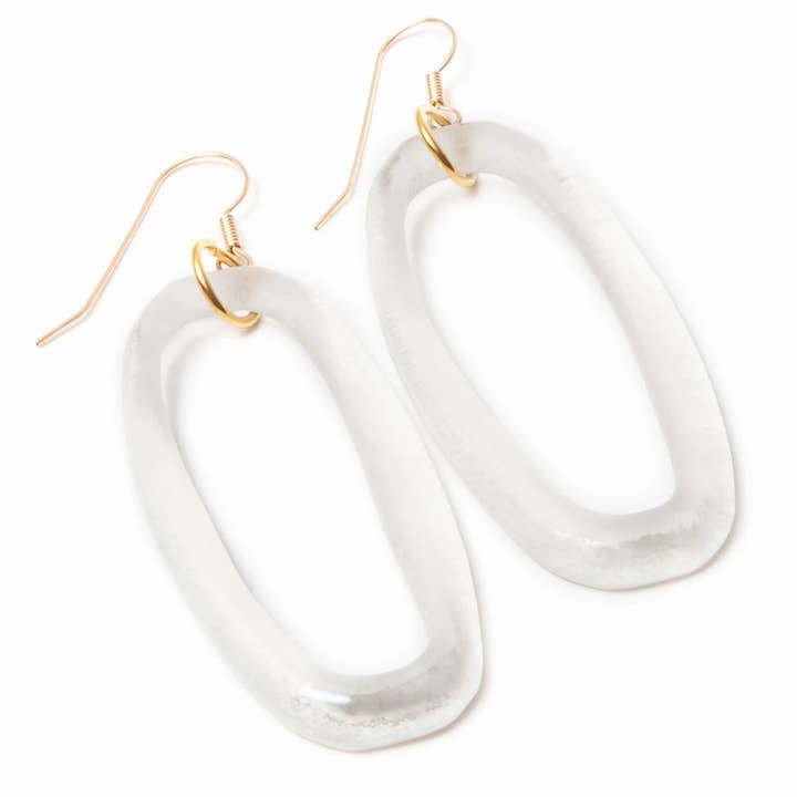 BOUTIQUE OVAL EARRINGS for wholesale by Smart Glass Recycled Jewelry