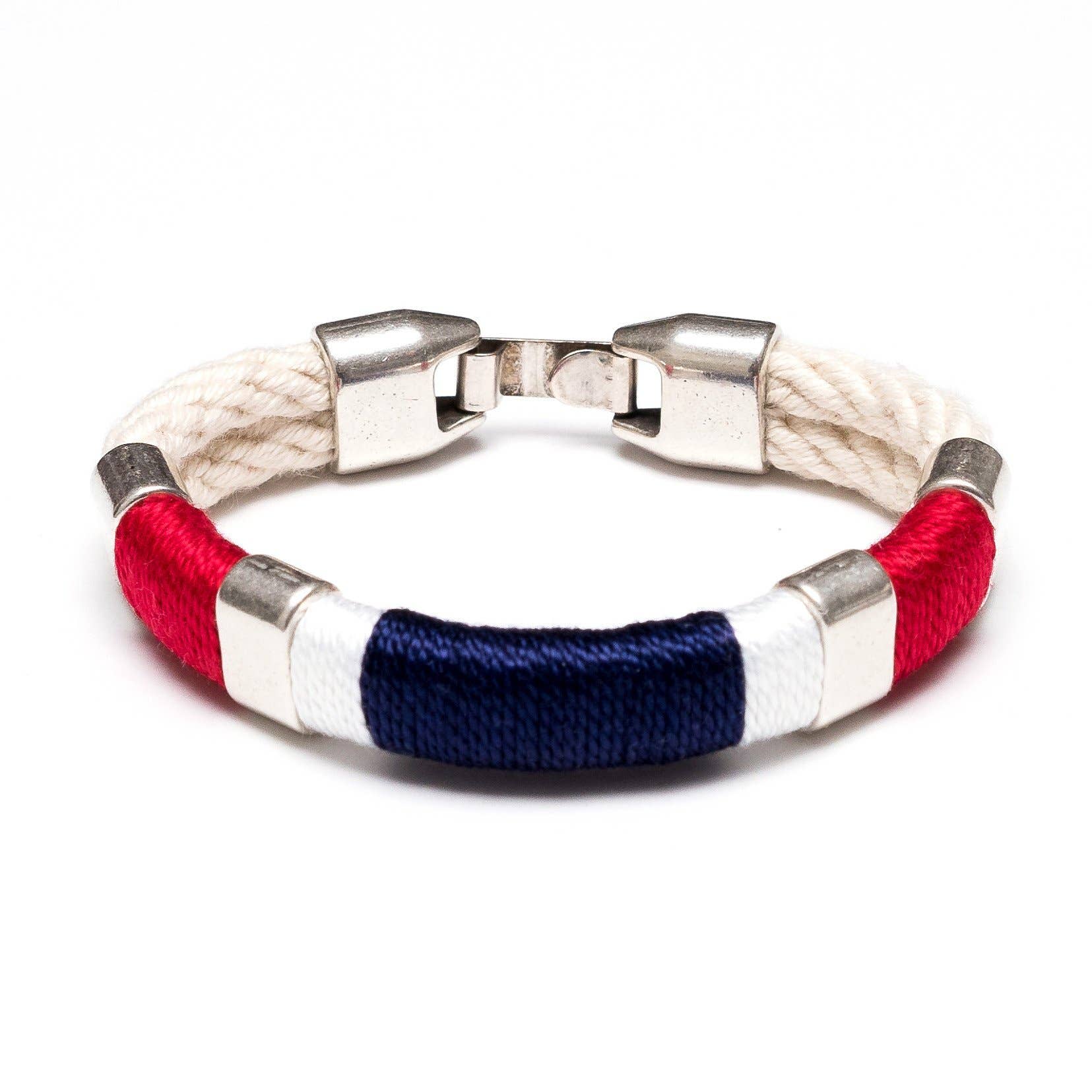 Wholesale Newbury Bracelet - Ivory/Red/White/Navy/Silver for your