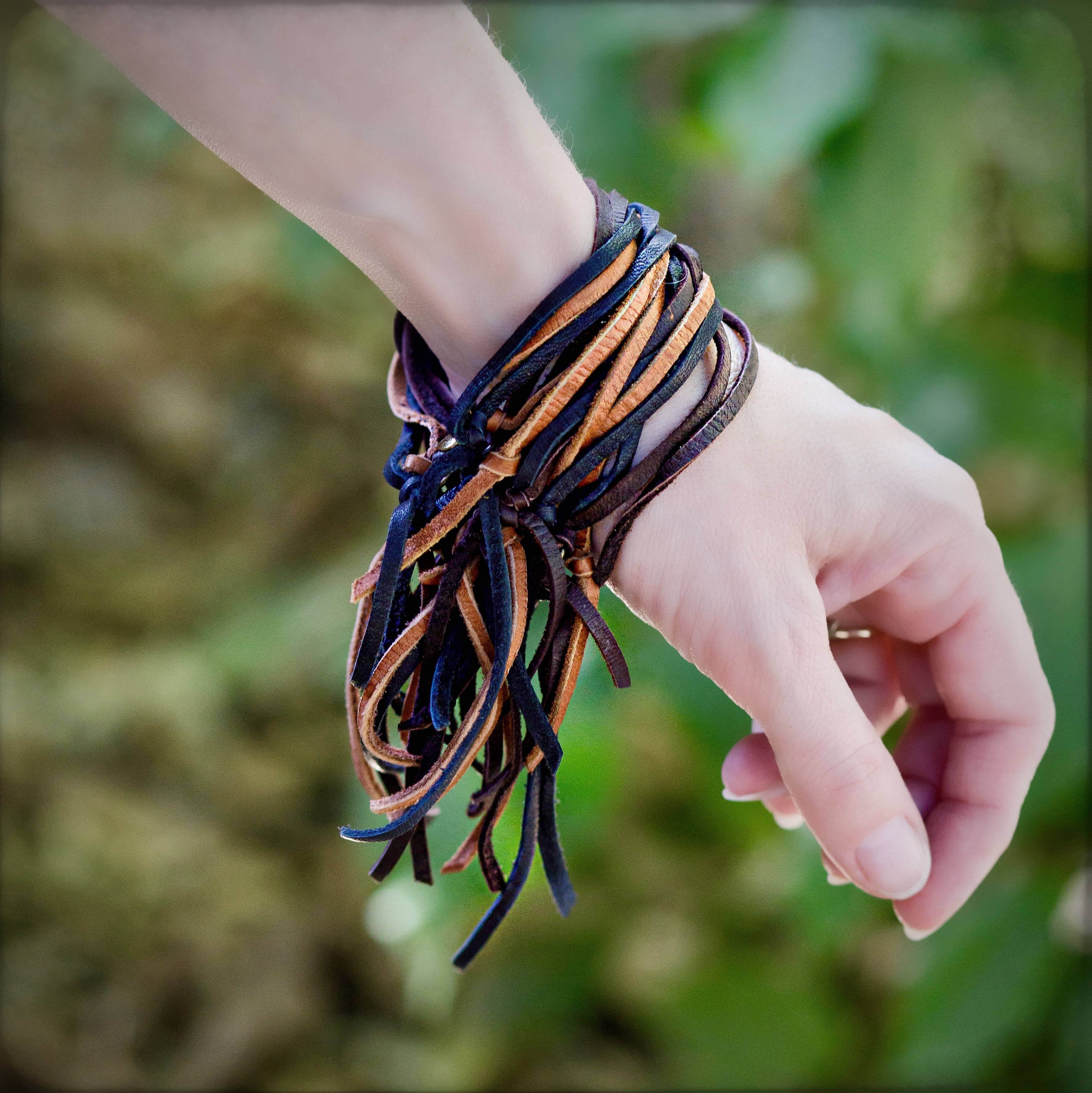 ASTALI - Wholesale Cuff Bracelet - Leather Biker Cuff - Black, Chocolate Brown, & Rust Bracelet5