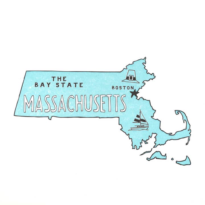 Stampa dello stato del Massachusetts: lo stato della baia per la vendita all'ingrosso da parte di Power and Light Press