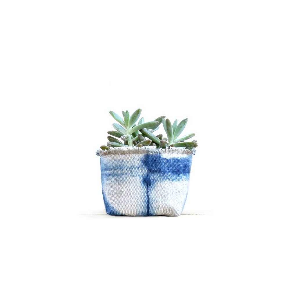 Gray Green Goods - Wholesale Plant pot - Shibori Indigo Canvas Planter—2.5"