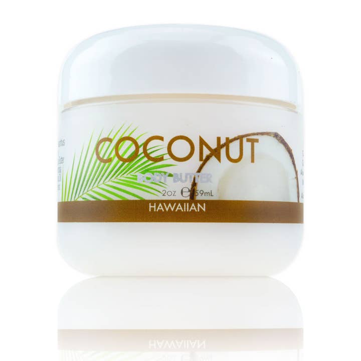 Manteiga corporal de coco com aloe, Mac. Óleo de coco e nozes 2 oz por atacado de Maui Soap Co.
