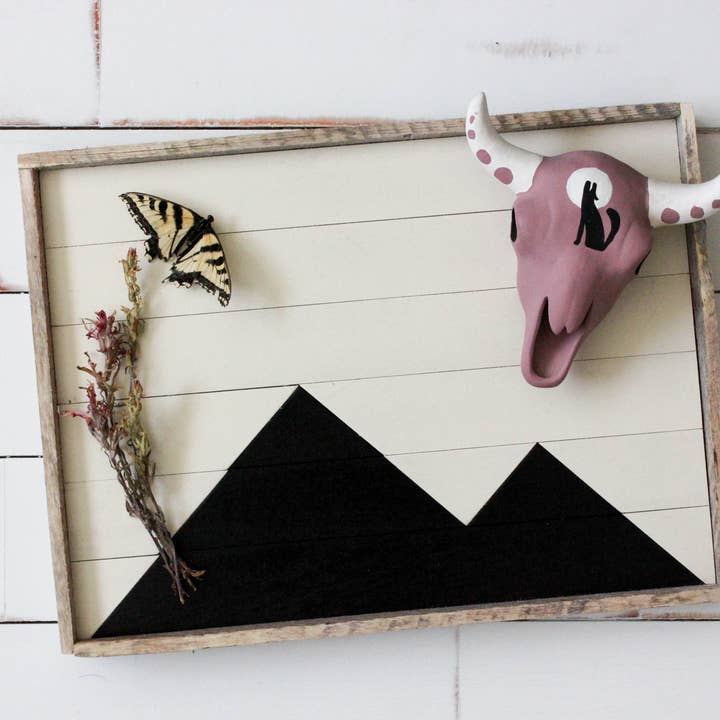 White and Black Mountain Tray for wholesale by Infinite Abyss