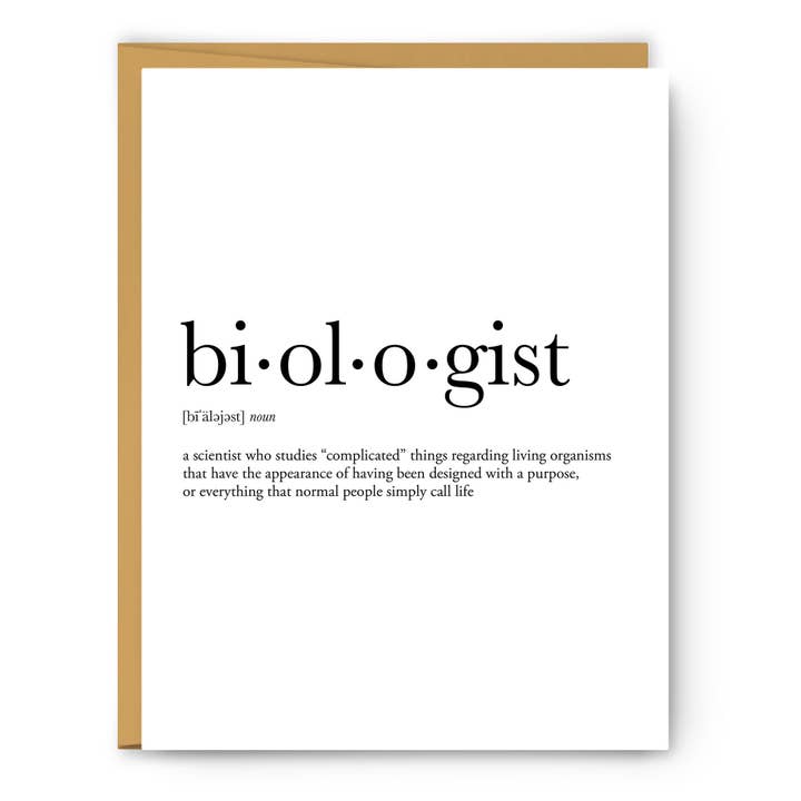 Biologist Definition - Literary Everyday Card for wholesale by Footnotes