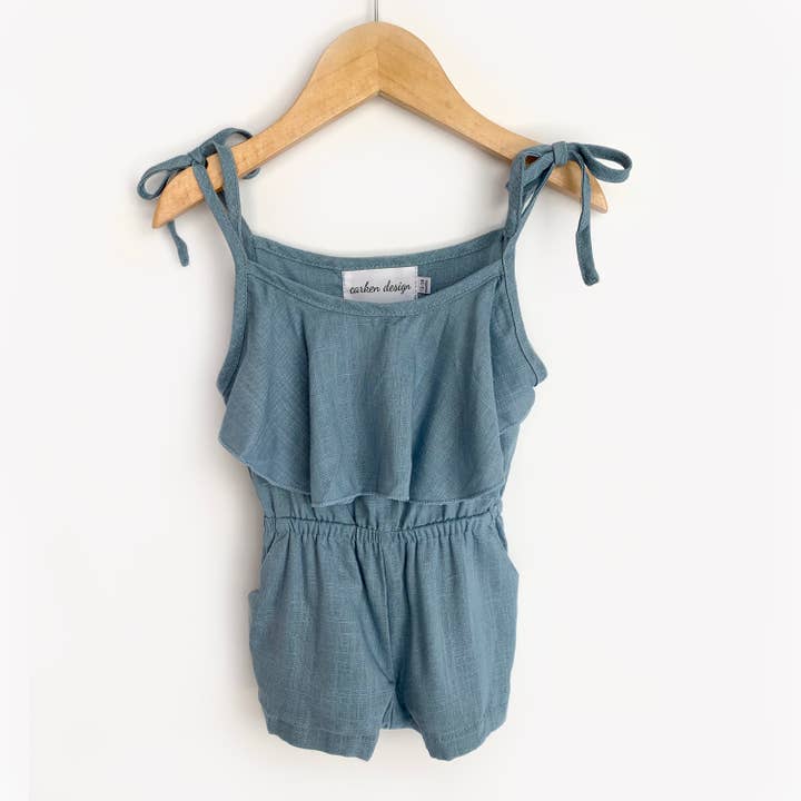 Carken Design - Venta al por mayor Body sin pies - Bebés - Mono de corbata de lino azul