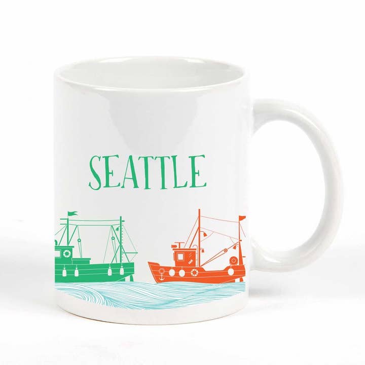 Seattle båtar mugg för wholesale av Potluck Press
