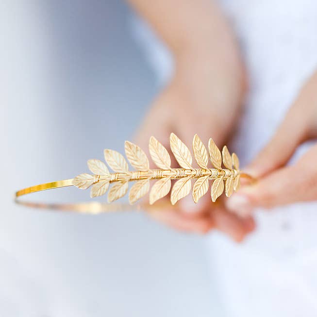 Golden Brass Simple Goddess hoofdband voor wholesale door Acute Designs