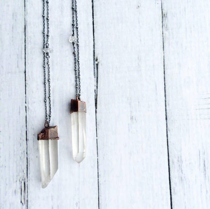 Grote kristallen sterling zilveren ketting voor wholesale door HAWKHOUSE