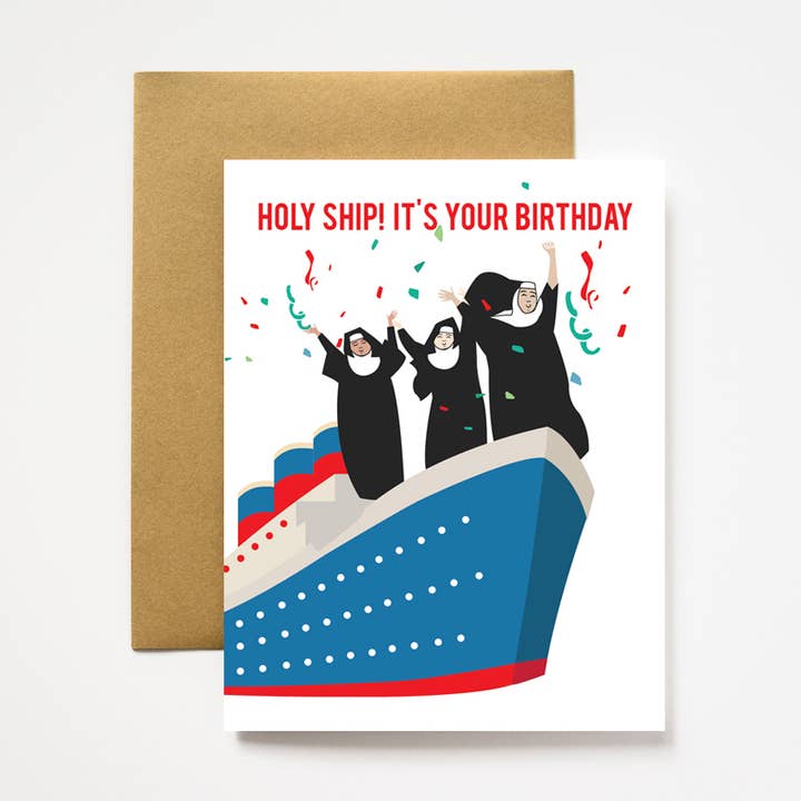 Holy Ship Birthday Greeting Card for wholesale by ILOOTPAPERIE