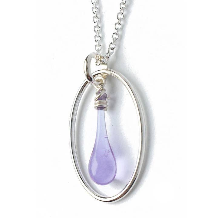 Sundrop Jewelry - Wholesale Pendant/Charm Necklace - Cameo Glass and Silver Necklace13