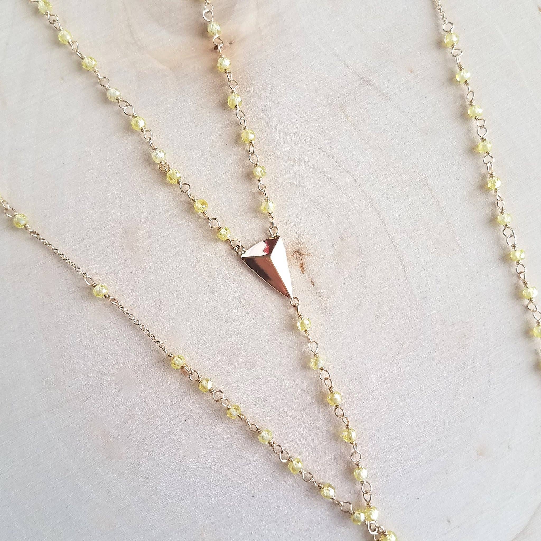 MissElenious Jewelry - Wholesale Y-Neck/Lariat Necklace - Yellow Zircon Rosary Lariat1