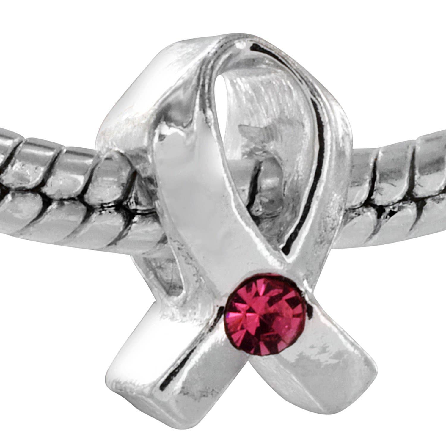 West Coast Jewelry - Wholesale Individual Charm/Pendant - Breast Cancer Awareness Ribbon Bead Charm1