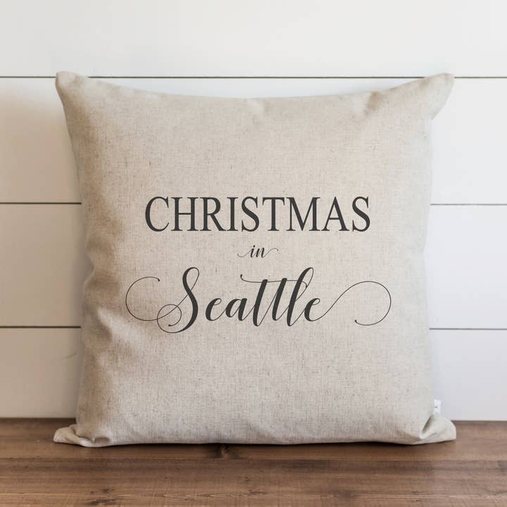 Porter Lane Home - Wholesale Throw Pillow Cover - Christmas In Seattle Custom Pillow Cover