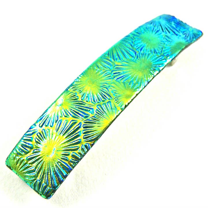 Glass Town USA – Travessão para cabelo - Mulher por atacado – Barrettes de vidro dicróico florentino tamanho grande9