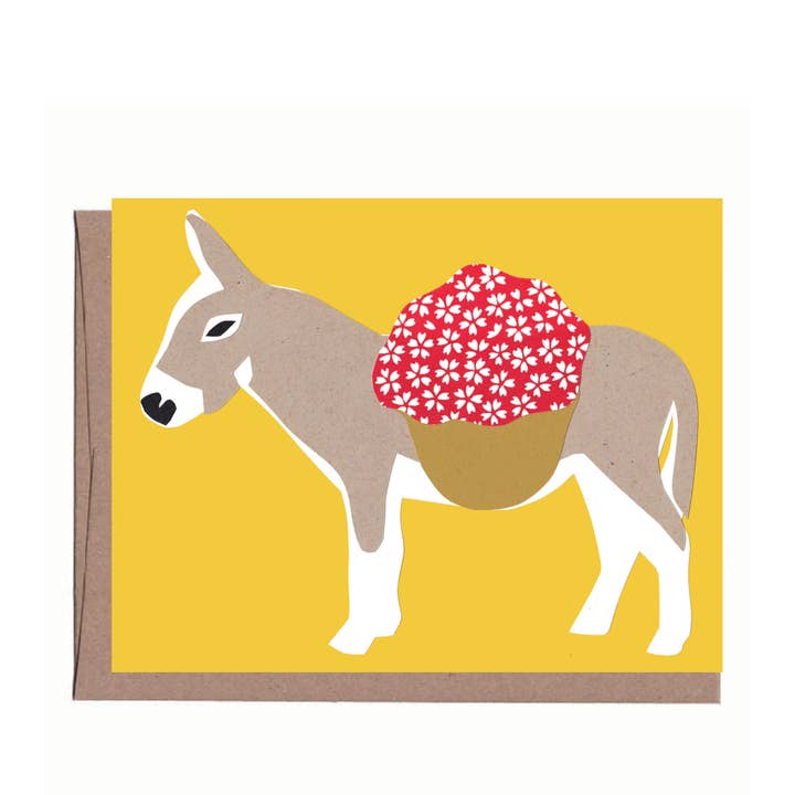 Carte de vœux Donkey pour la vente par La Familia Green