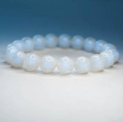 Moon Stone Iridescent Opalescent Healing Stone Bracelet 8mm for wholesale by Foxfire Stones