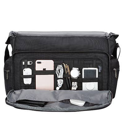 Black Buena Vista 16" Messenger Bag for wholesale on Faire3