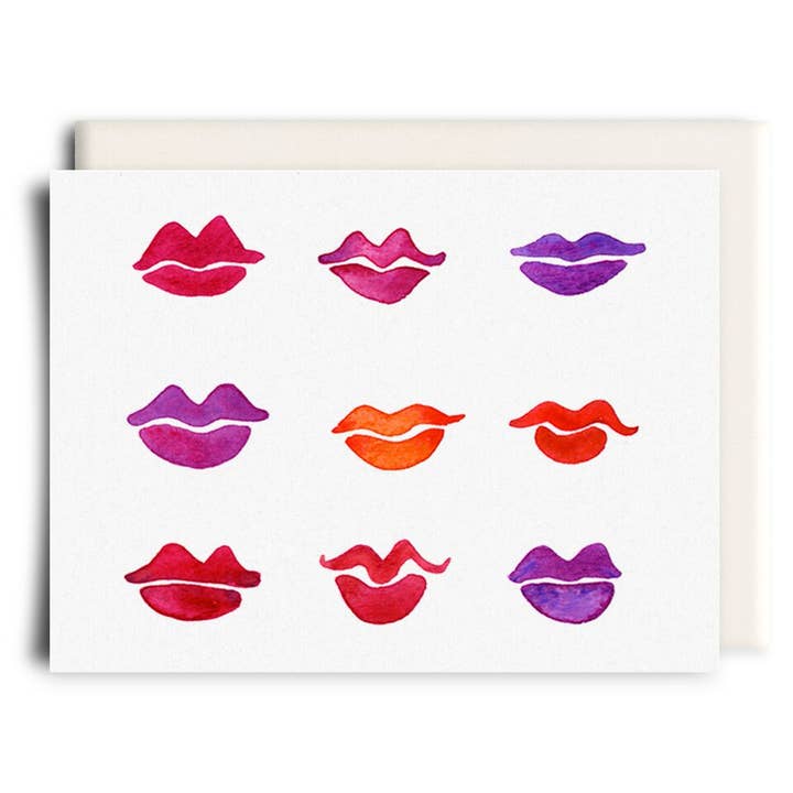 Lipstick Kiss | Wenskaart voor wholesale door Inkwell Cards