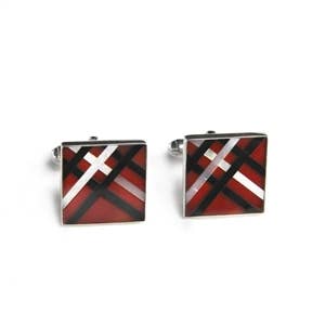 Square Carnelian Disco Inlay Cufflinks for wholesale by Great Falls Jewelry