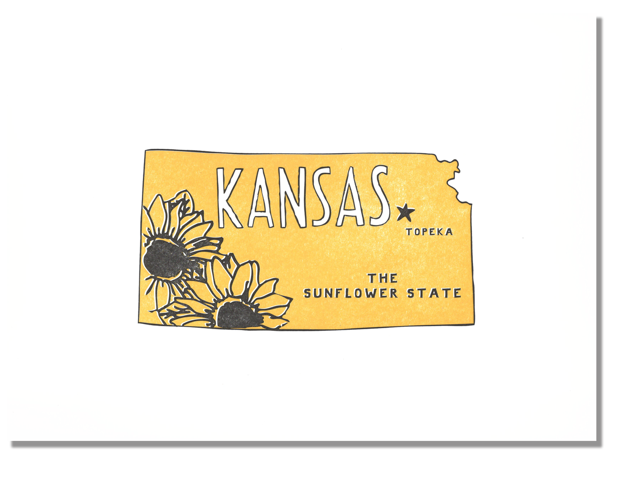 Power and Light Press - Wholesale Art Print - Kansas State Print: The Sunflower State0