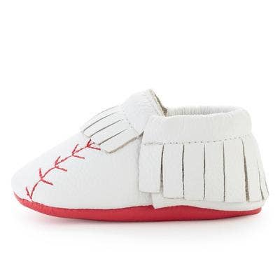 BirdRock Baby - Wholesale Moccasins - Kids - Baby Moccasins - Leather Baby Shoes (Home Run Baseball)0