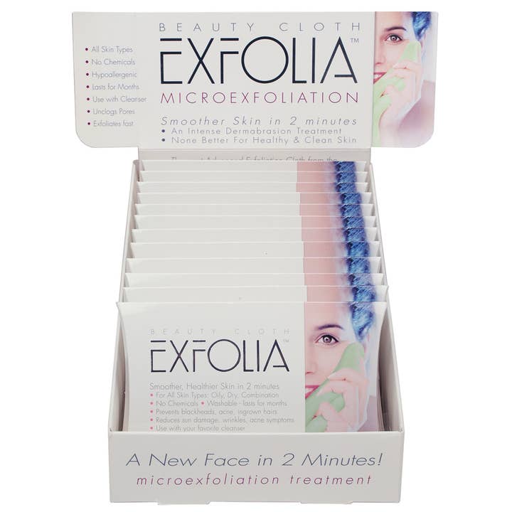 Beauty Cloth International - Wholesale Exfoliating Gloves/Mitts - Beauty Cloth EXFOLIA™ - self display