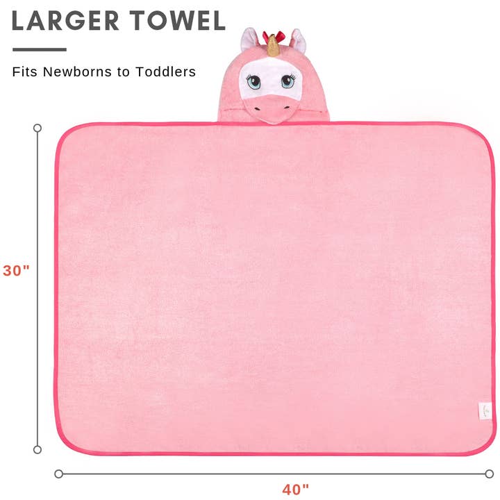 Kloud Bambu | Bamboo Towels & Blankets – Engroshandel Håndklæde med hætte - Børn og baby – Bambus Baby Hætteklædte Håndklæde - Pink Unicorn1