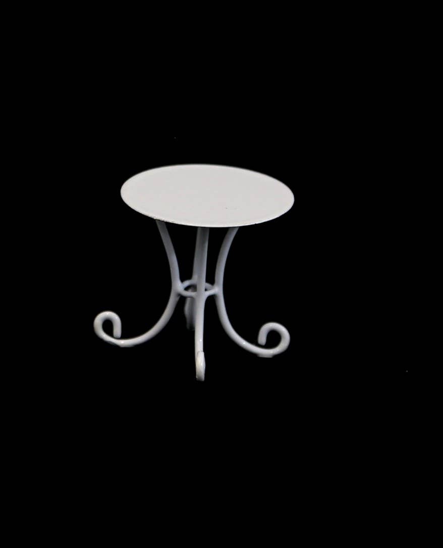 Home Kreation by KK dba Kraft Klub - Wholesale Side Table - HANDMADE WHITE MINI MINI SOLID ROUND TABLE 1.2"X1.2"X1.3"