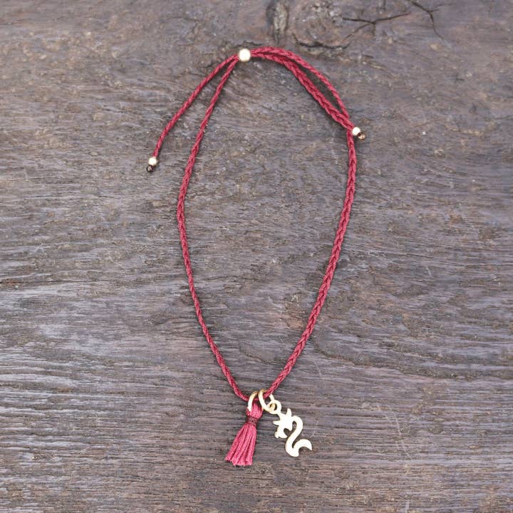 Ginger Ale Workshop - Wholesale Charm/Dangle Bracelet - Braided silk charms bracelet1