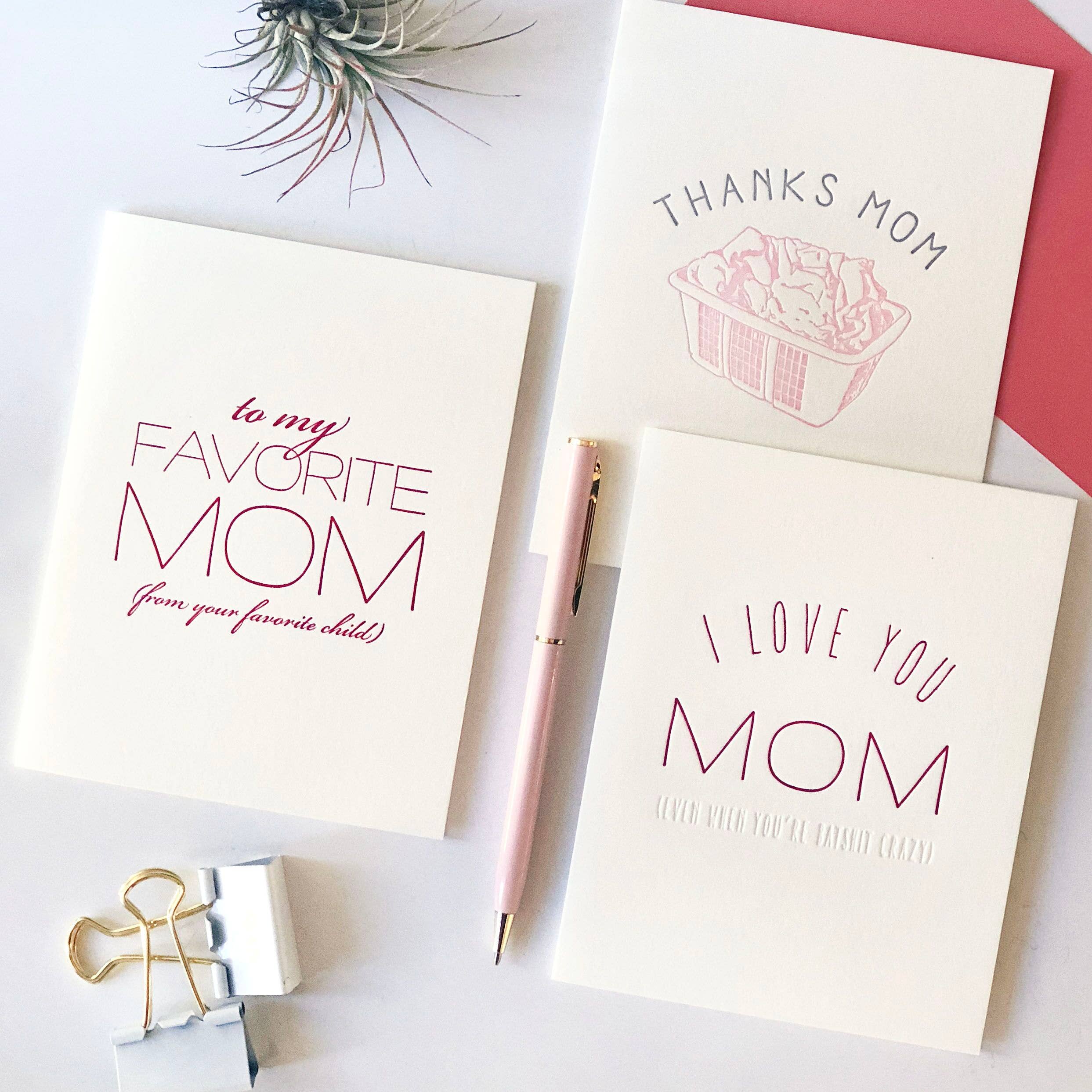 Steel Petal Press - Vente Carte pour la fête des Mères - Favorite Mom - Carte de vœux pour la fête des mères en typographie3