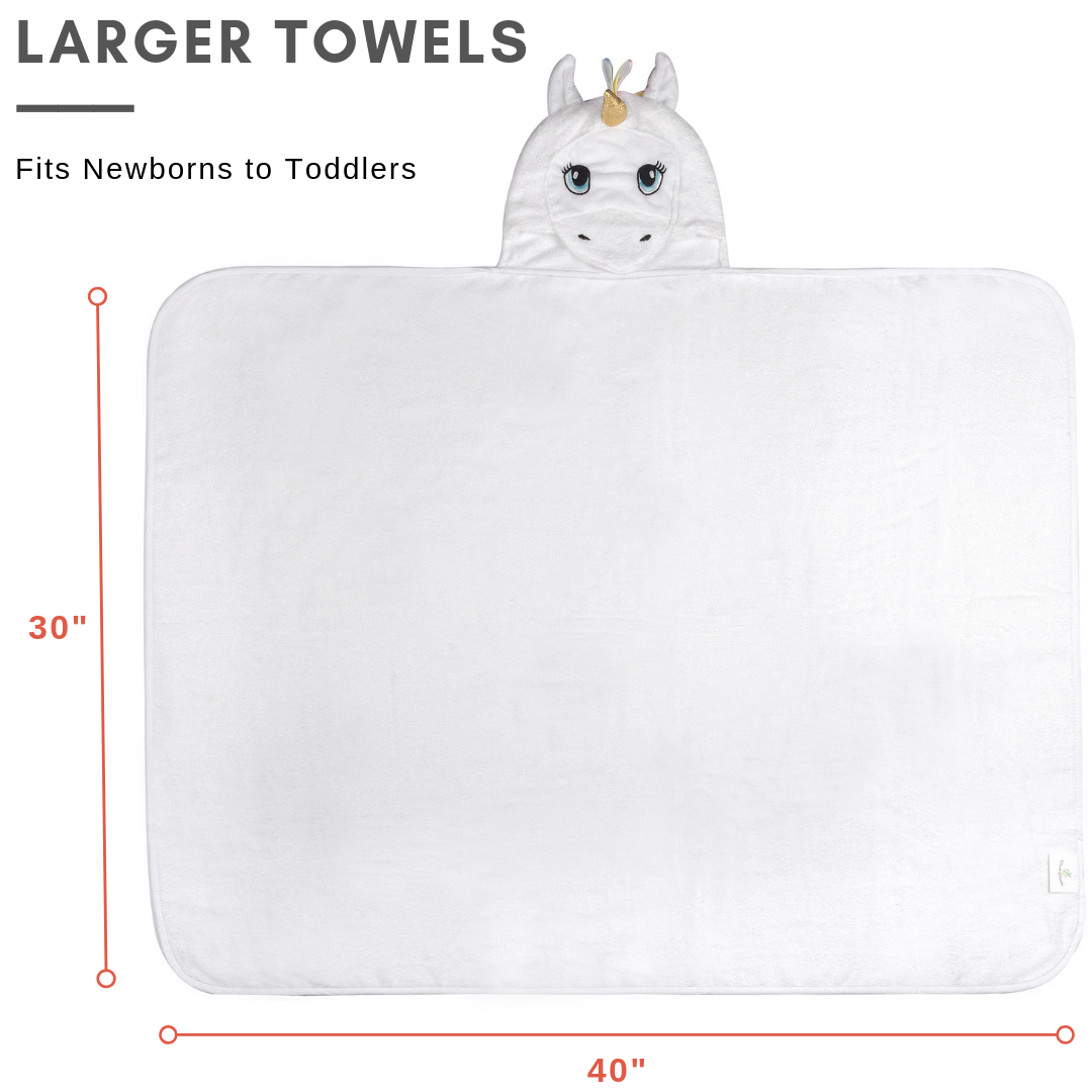 Kloud Bambu | Bamboo Towels & Blankets – Toalha com capuz - Crianças e bebés por atacado – Toalha com capuz de bebê de bambu - unicórnio branco1