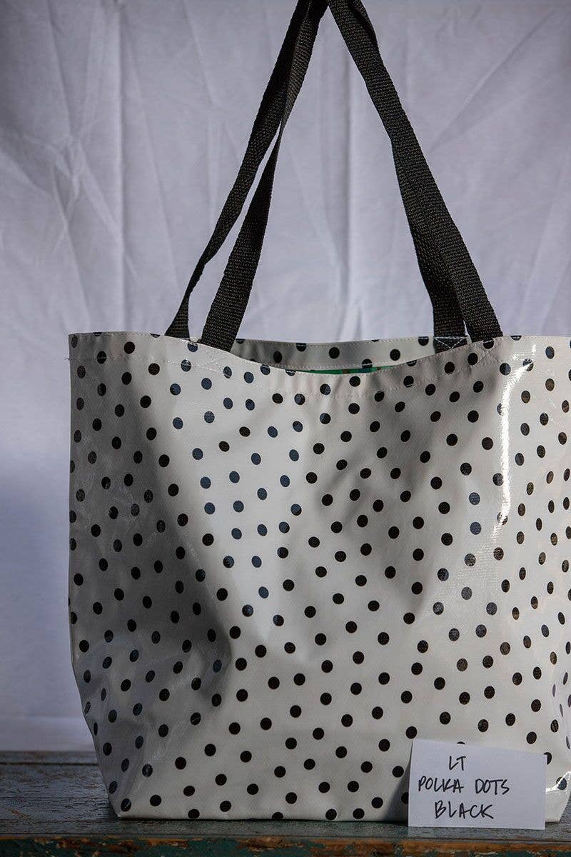 Oilcloth International - Wholesale Tote Bag - Women's - Black Polkadot Large Tote1