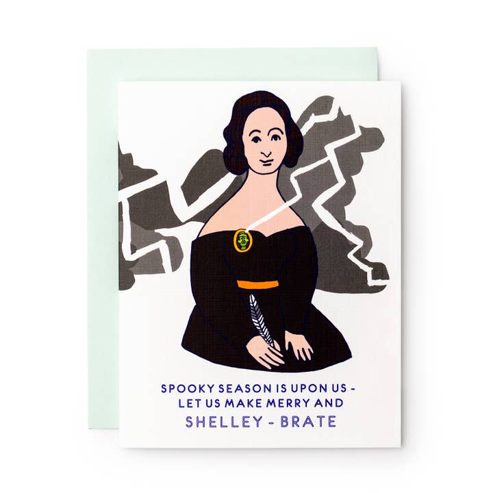 Spooky Season Mary Shelley Shelley-Brate Grußkarte für den Großhandel von ILOOTPAPERIE