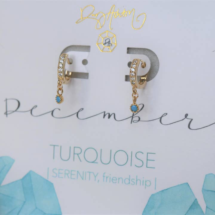 Turquoise Huggie Earring - December for wholesale by Rory Ashton Jewelry