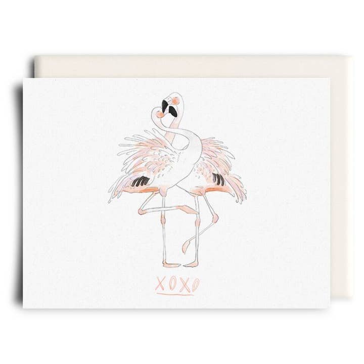 Xoxo Flamingo | Love Greeting Card for wholesale by Inkwell Cards
