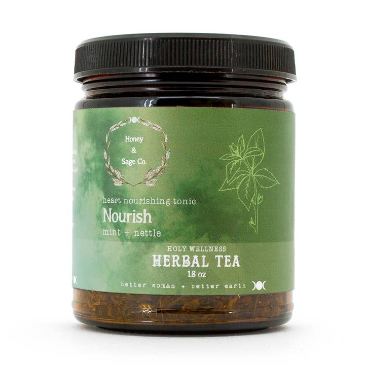 1.4 Oz Nourish Heart Nourishing Tonic Herbal Tea for wholesale by Honey & Sage Co