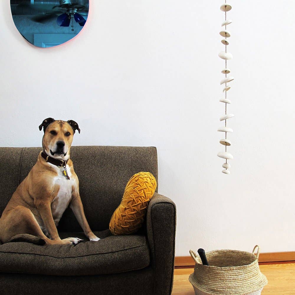 Mudpuppy Ceramic Studio - Wholesale Wind Chime - Moon Chimes Full Set Gloss White1