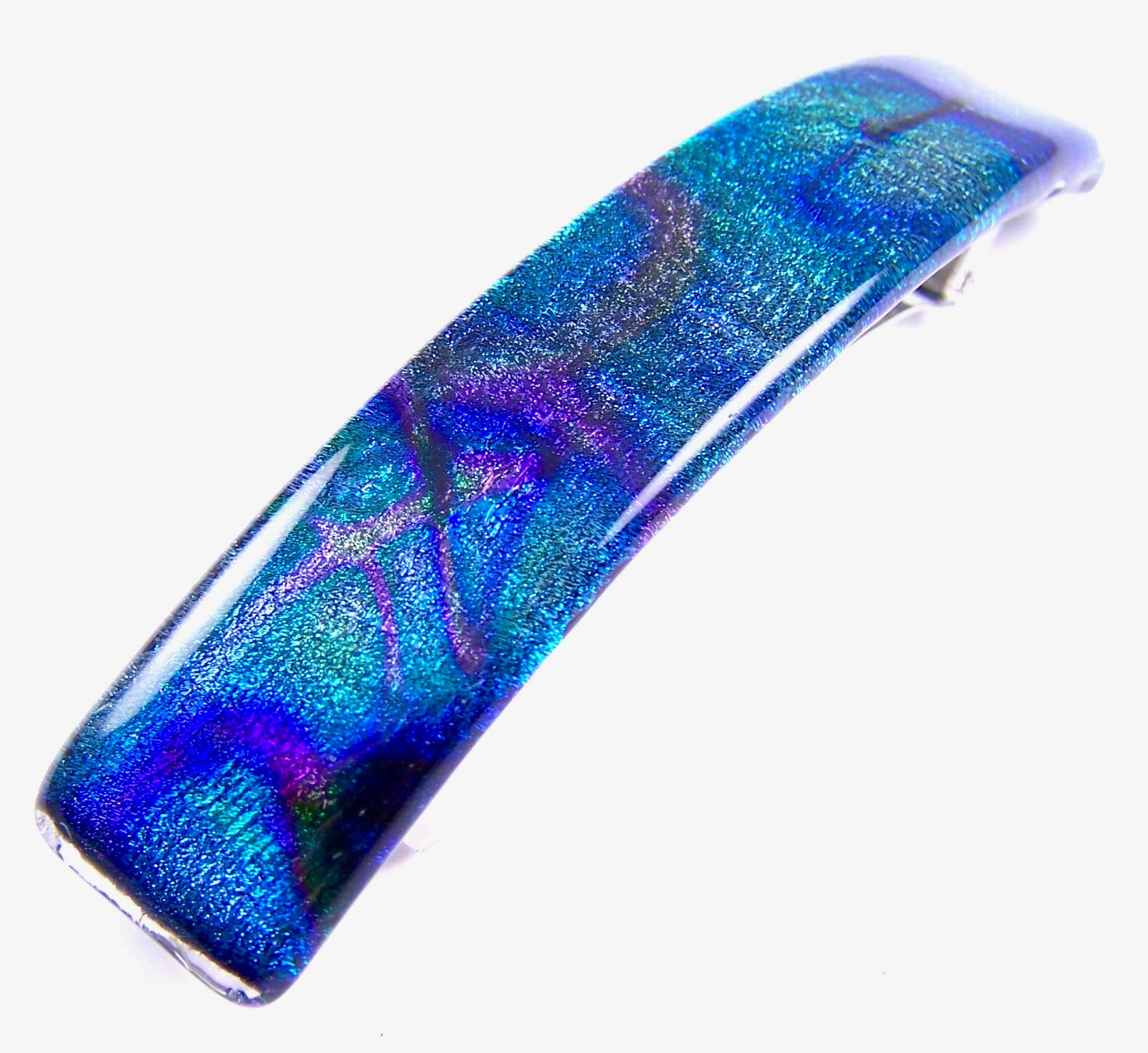 Glass Town USA - Wholesale Barrette - Women's - Barrettes Dichroic Glass Tie Dye Patterns Large 0r Medium6