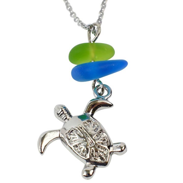 Hoodoo Sea Glas Charm Halsband - Havssköldpadda för wholesale av Snazzy and Co