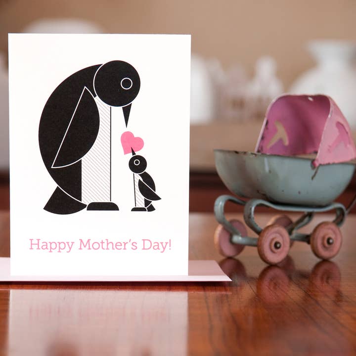 Arch of the Penguins Mother's Day Card for wholesale by MAN vs. GEORGE DESIGN