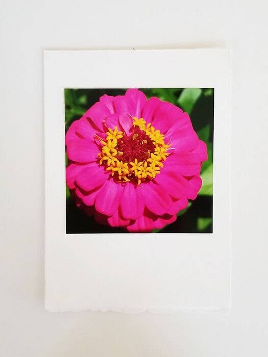 Hot Pink Bloom Photo Card & Kraft Envelope for wholesale by Kellie Lynne Designs