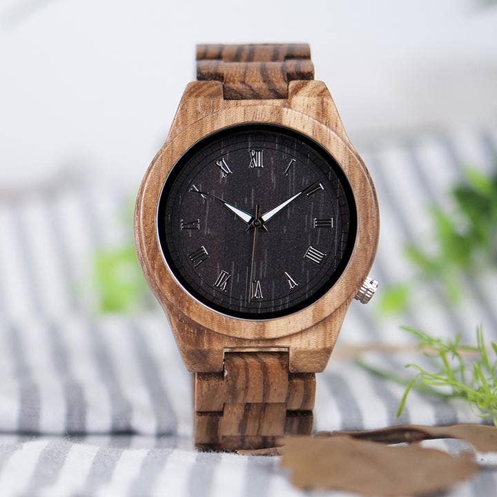 Carter Isaiah - Wholesale Wrist Watch - Men's - Our Stripes- Wood Watch