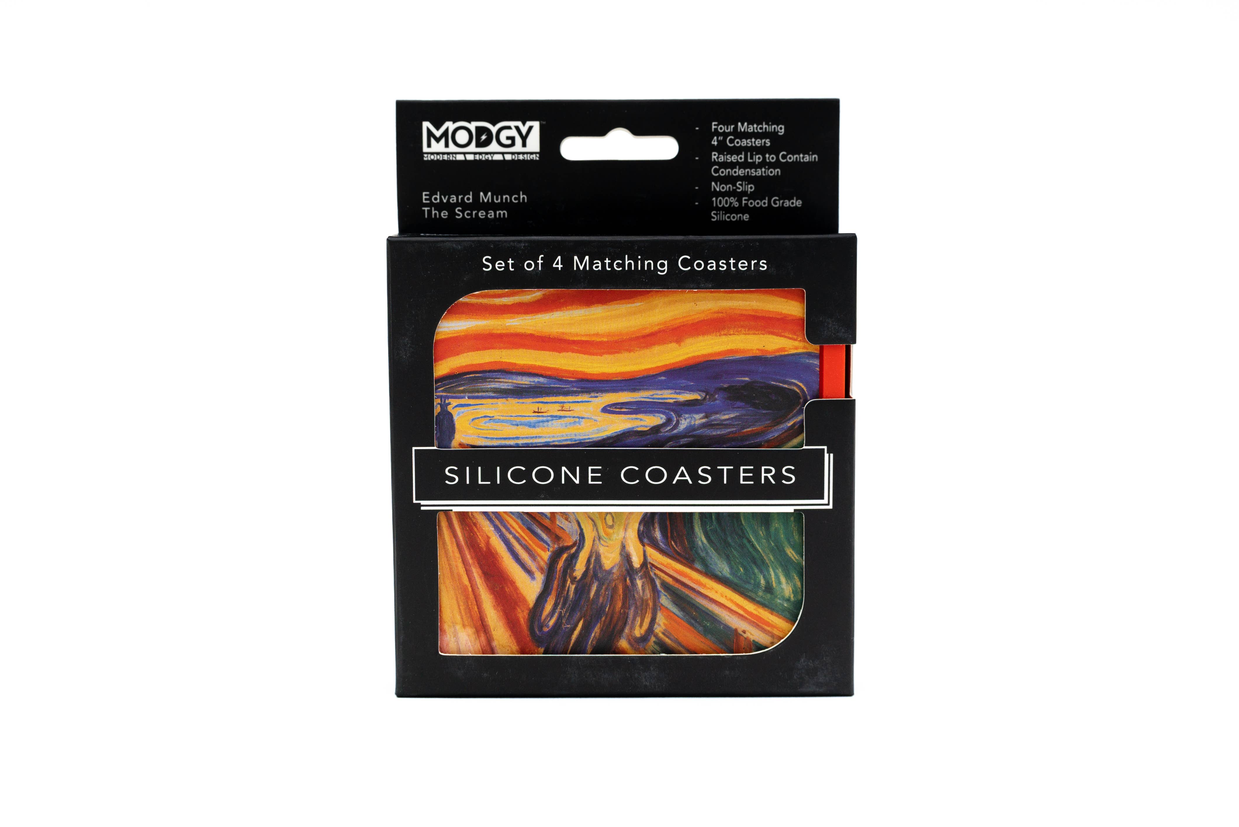 Modgy - Wholesale Coasters - Silicone Coaster Set (4 Per Box) - The Scream5