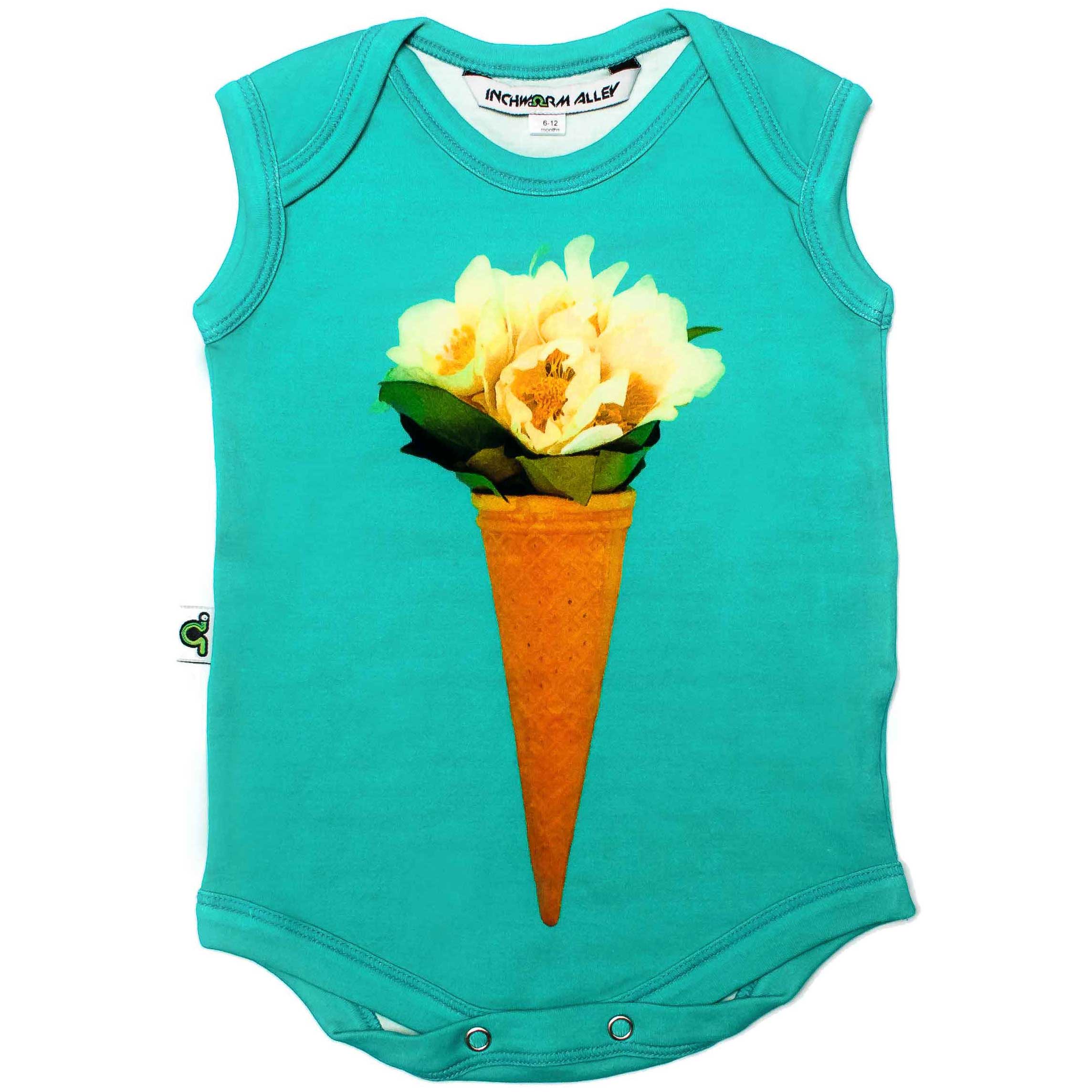 Inchworm Alley - Wholesale Bodysuit (Non-Footed) - Baby - Sleeveless Bodysuit - Ice Cream Bouquet0
