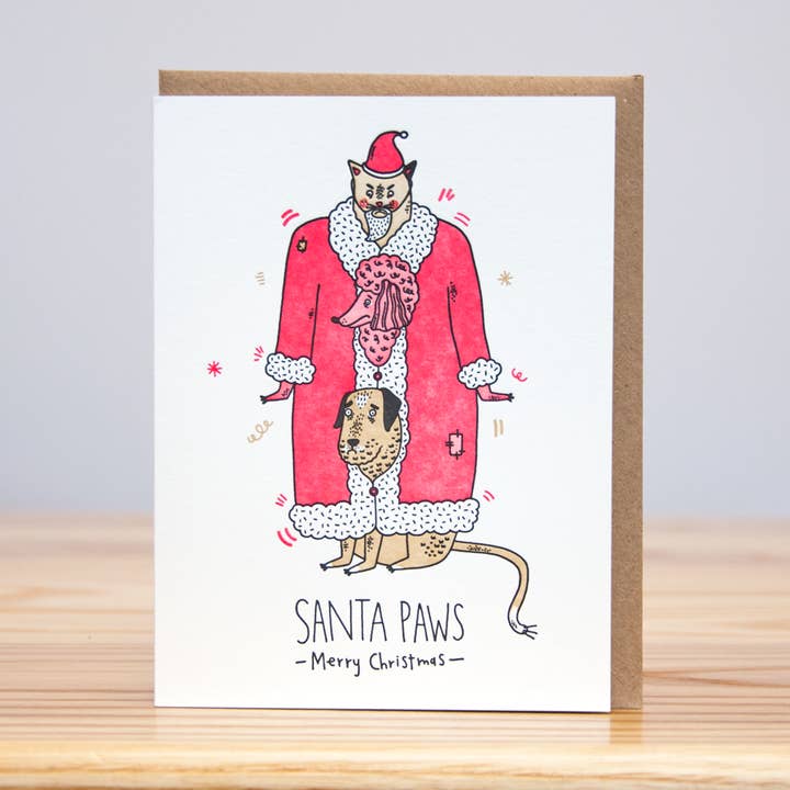 Pattes de Père Noël (Letterpress) pour la vente par Huckleberry Letterpress