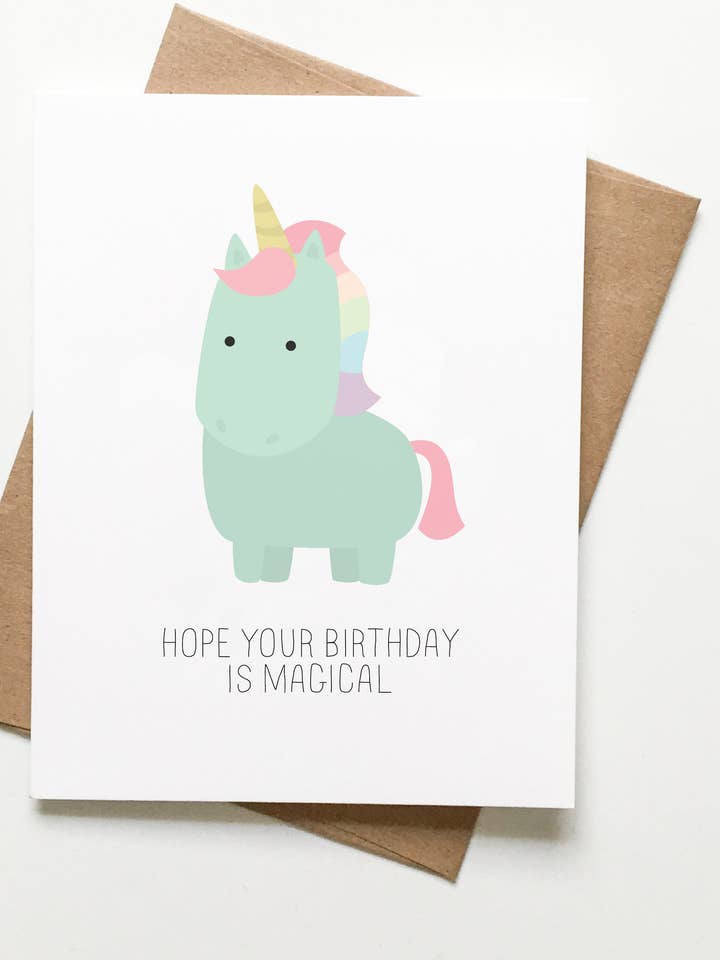 Unicorn Birthday Card for wholesale by Le Trango Studios