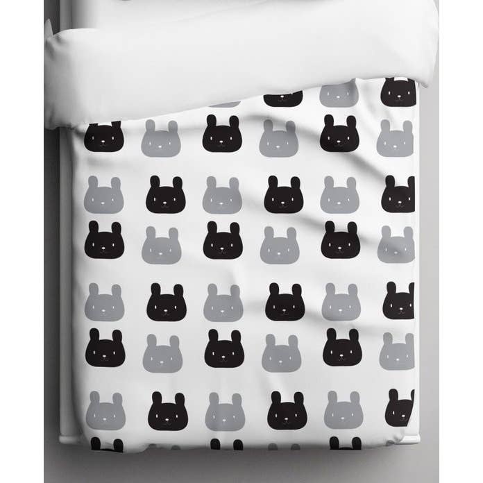 Monochrome Bear Duvet Cover- Crib Bedding- Baby Bedding for wholesale by TinytweetsKids