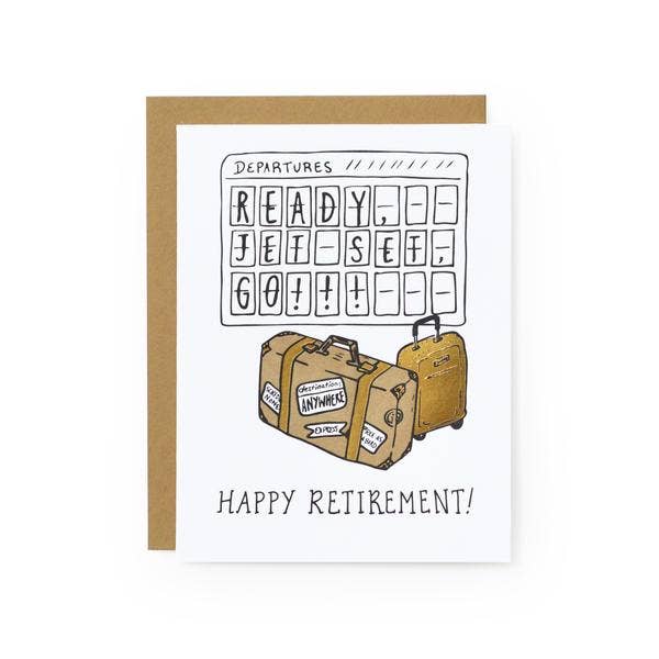 Wild Ink Press - Vente Cartes pour départ à la retraite - Jet Set Retirement | Carte de retraite
